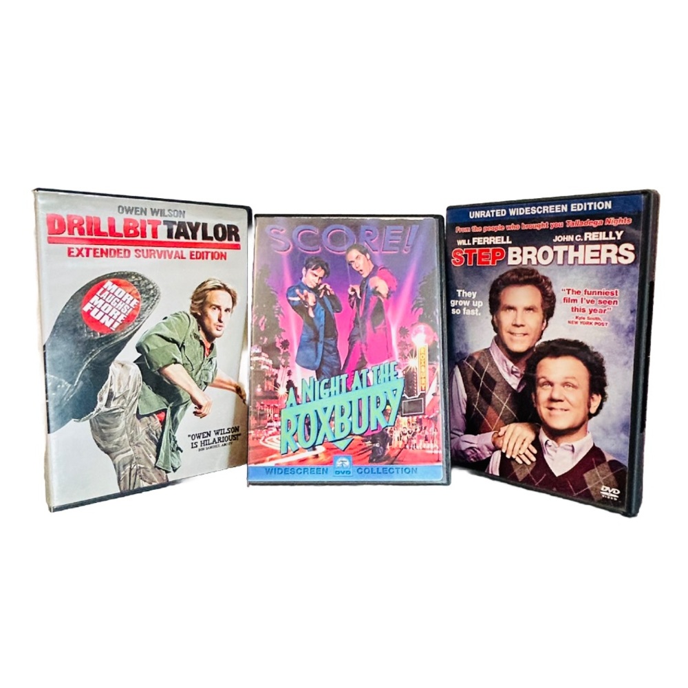 **STORAGE FIND**Lot Of 3-Comedy Classic DVD’s-Owen Wilson/Will Feral-Movie Night